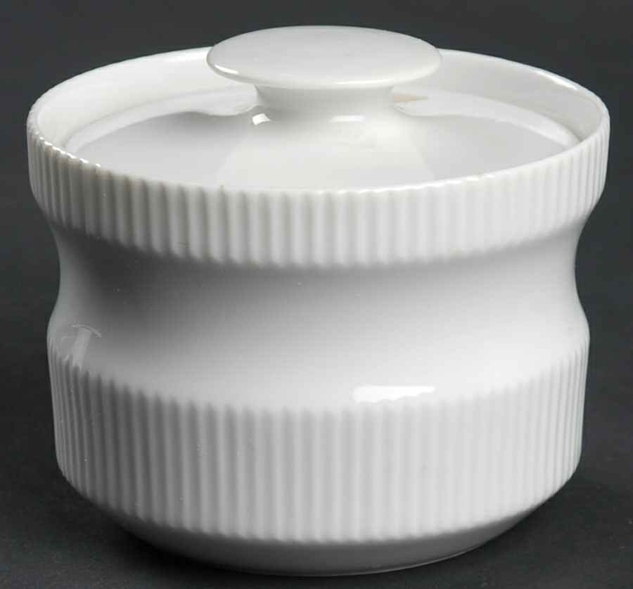 Brazilia White Sugar Bowl & Lid by Thomas-1