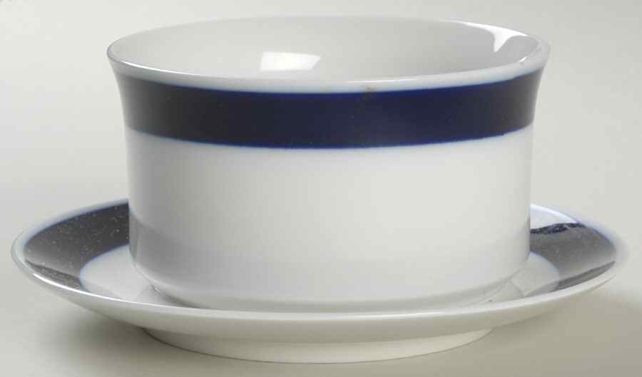 Brushed Cobalt Gravy Boat with Attached Underplate by Thomas-1