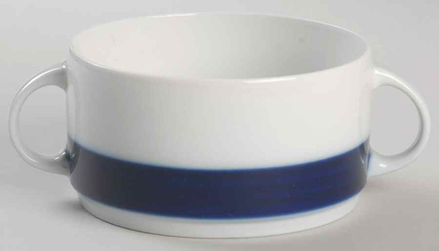 Brushed Cobalt Flat Cream Soup Bowl by Thomas-1