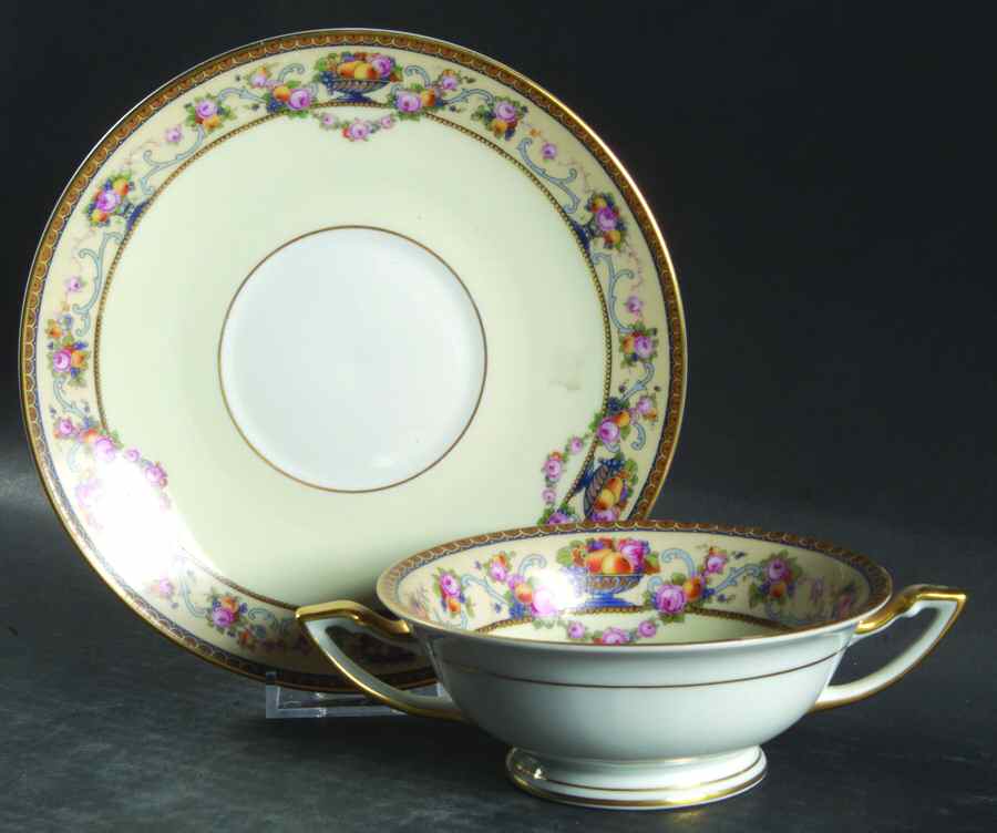 Briarcliff Footed Cream Soup Bowl & Saucer Set by Thomas-1