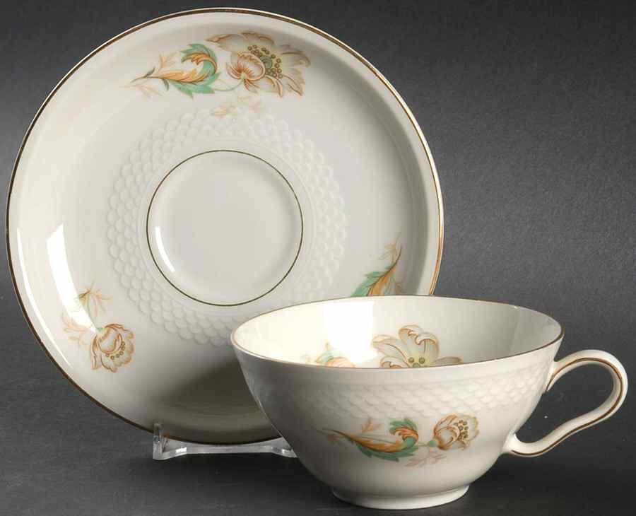 Charmont (Embossed Rim) Flat Cup & Saucer Set by Thomas-1
