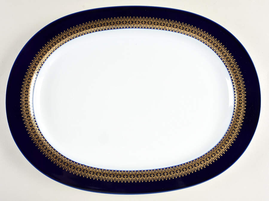 Cobalt Gold 15" Oval Serving Platter by Thomas-1