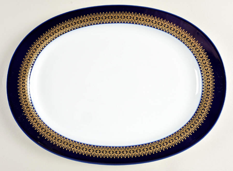 Cobalt Gold 13" Oval Serving Platter by Thomas-1