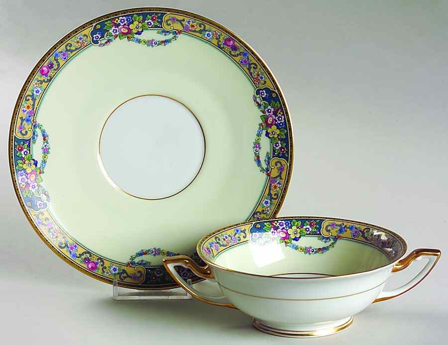 Columbia Footed Cream Soup Bowl & Saucer Set by Thomas-1