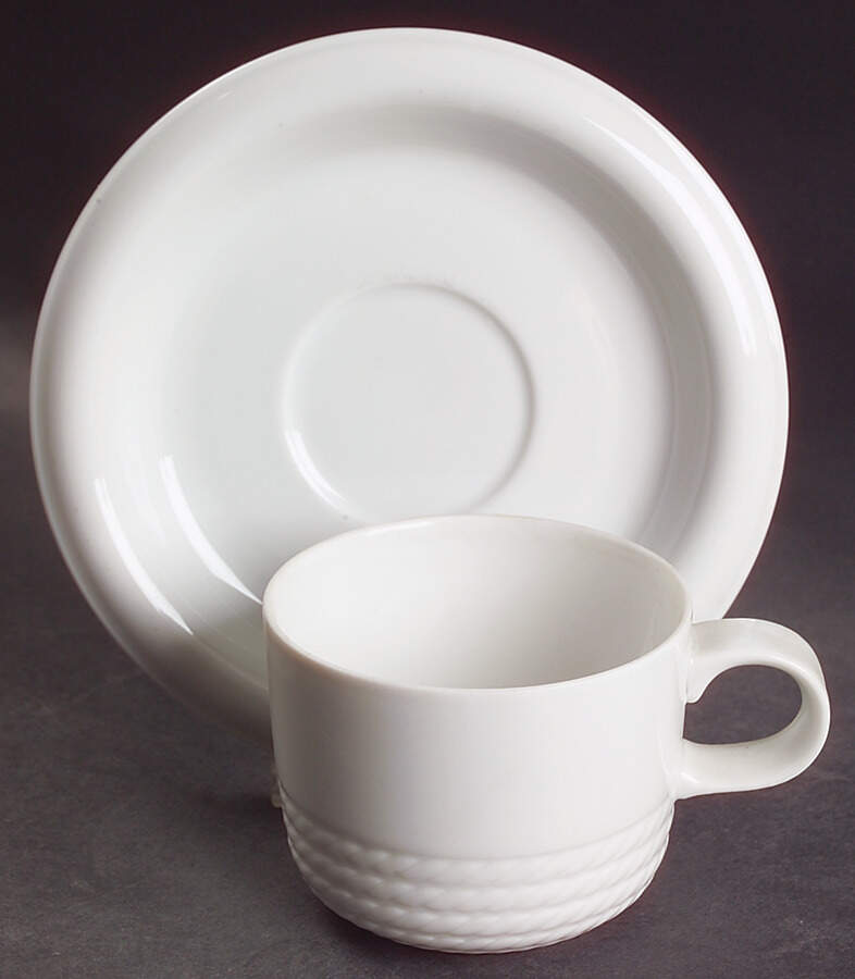 Corda White Flat Cup & Saucer Set by Thomas-1