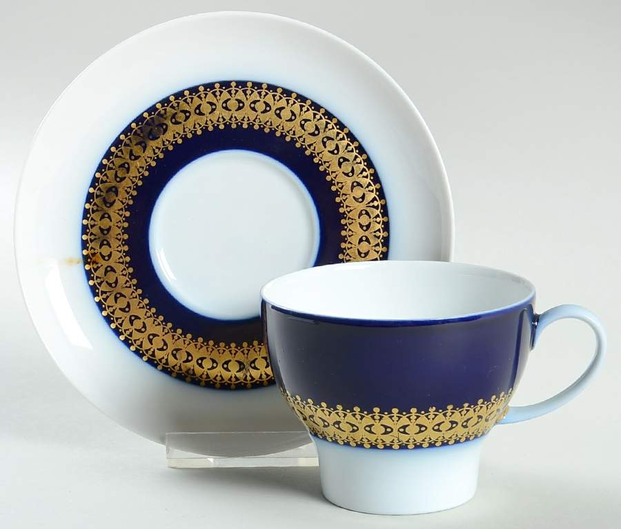 Design 304020 Cobalt Gold Flat Cup & Saucer Set by Thomas-1