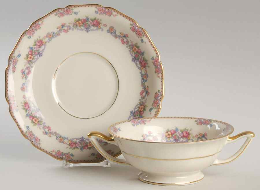 Dorsey Footed Cream Soup Bowl & Saucer Set by Thomas-1
