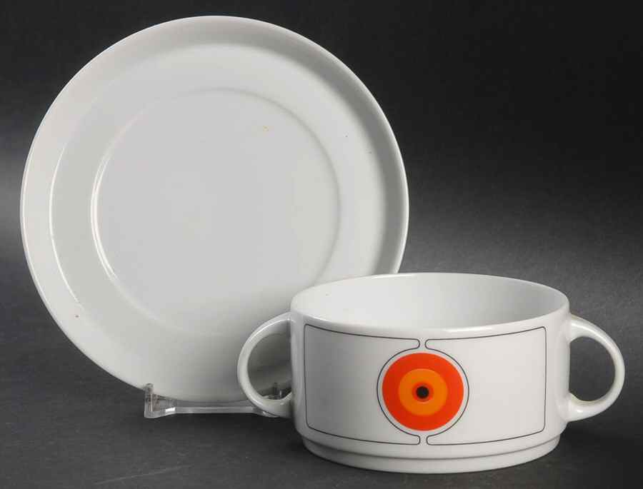 Eclipse Flat Cream Soup Bowl & Saucer Set by Thomas-1