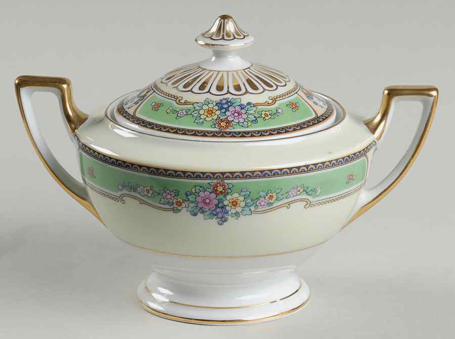 Emerald Sugar Bowl & Lid by Thomas-1
