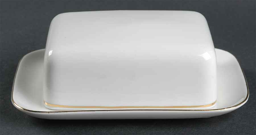 Gold Band (Coupe) Square Covered Butter by Thomas-1