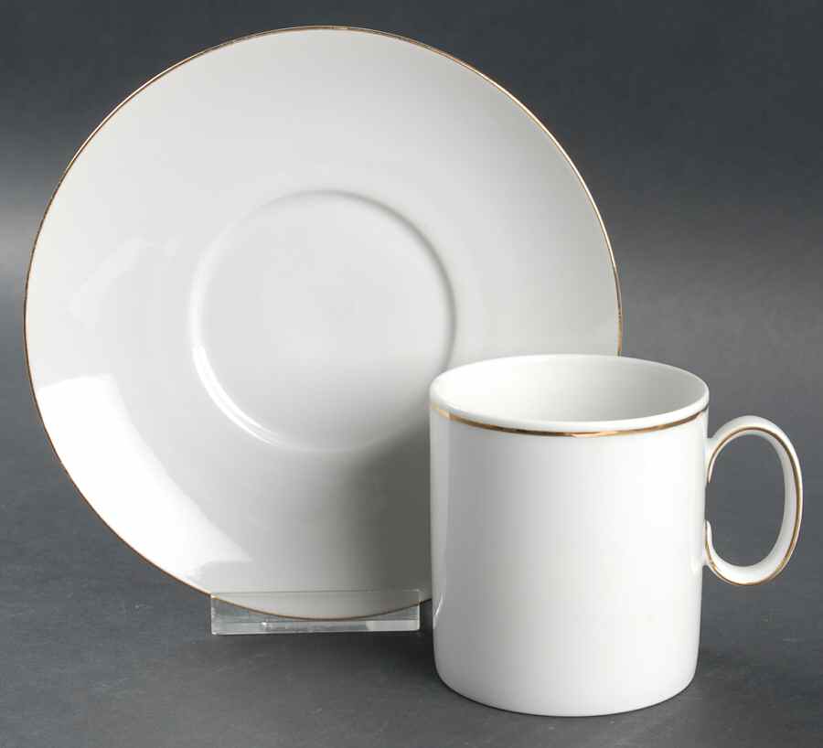 Gold Band (Coupe) Flat Cup & Saucer Set by Thomas-1