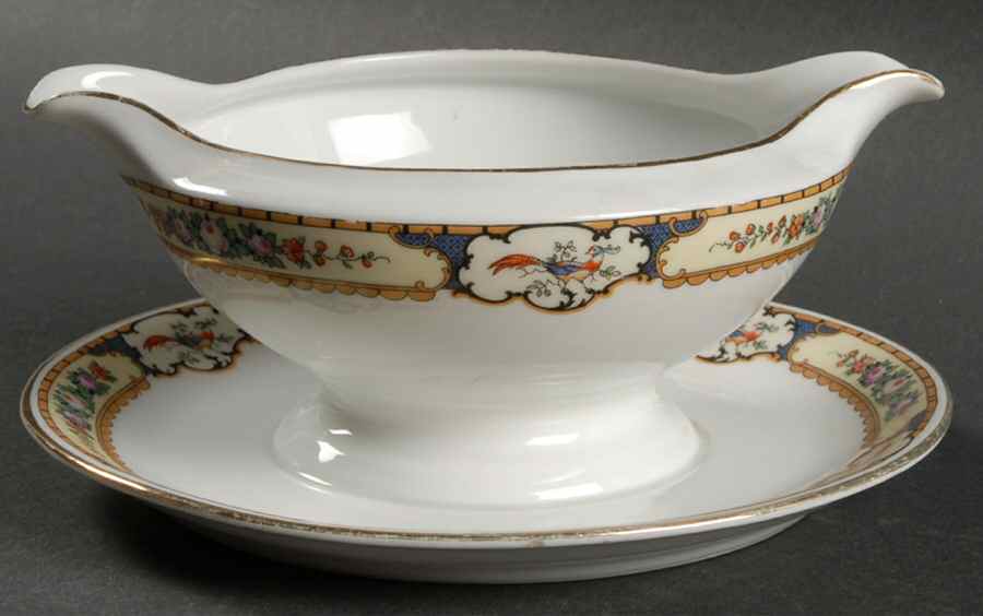 Golden Pheasant Gravy Boat with Attached Underplate by Thomas-1