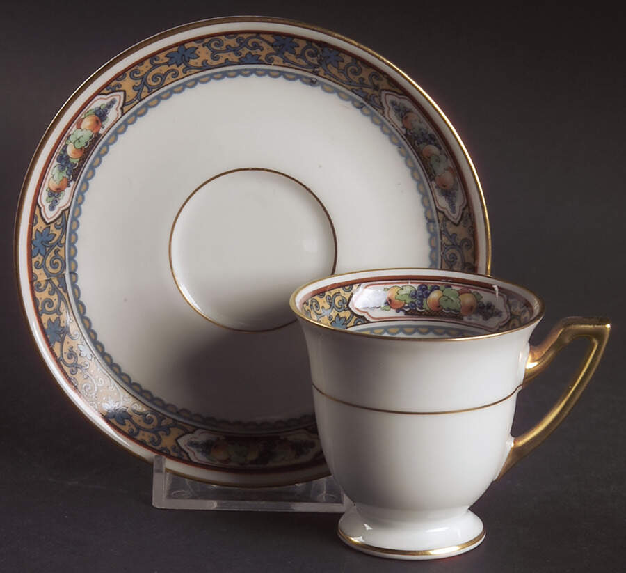 Harvest Footed Demitasse Cup & Saucer Set by Thomas-1