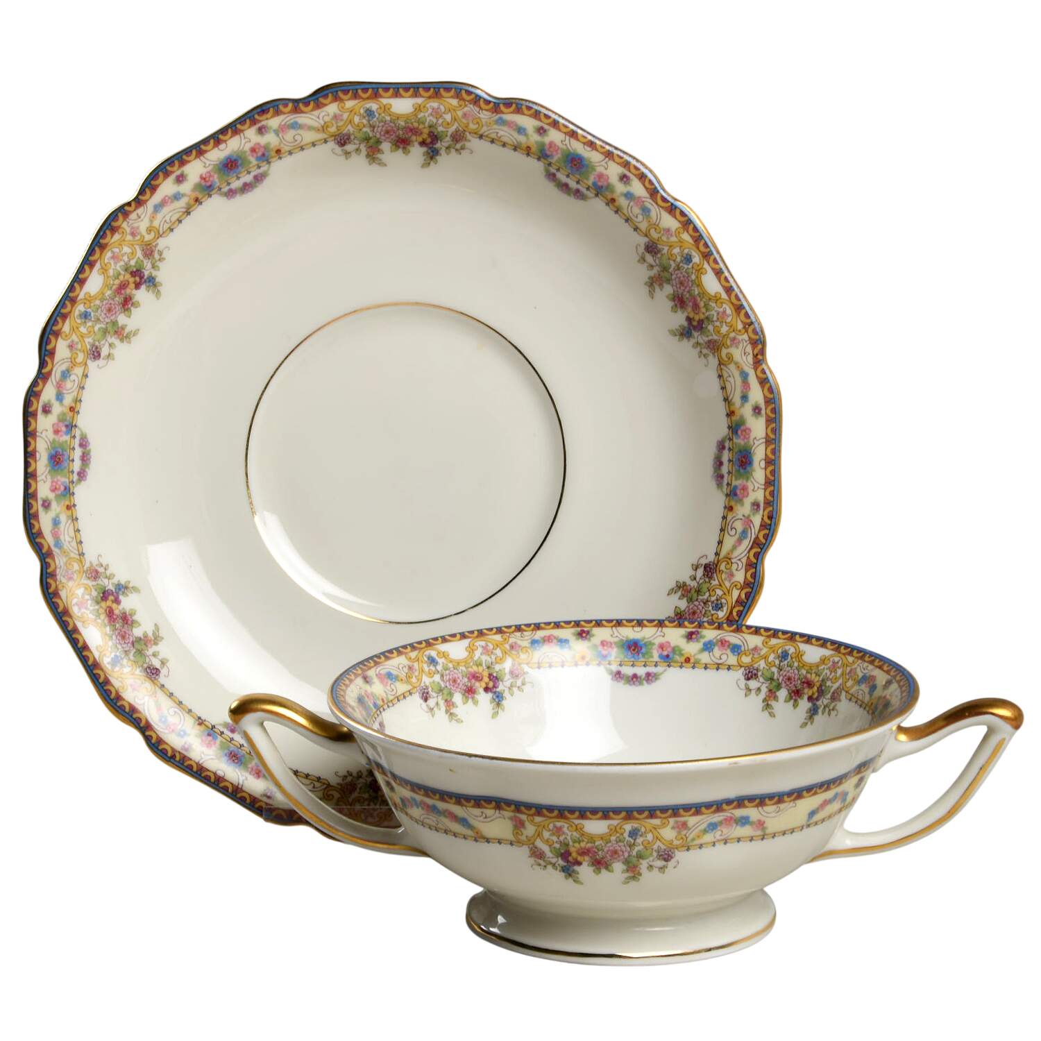 Laconia Footed Cream Soup Bowl & Saucer Set by Thomas-1