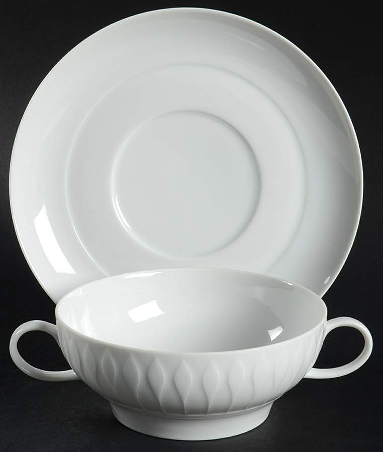 Lanzette Flat Cream Soup Bowl & Saucer Set by Thomas-1