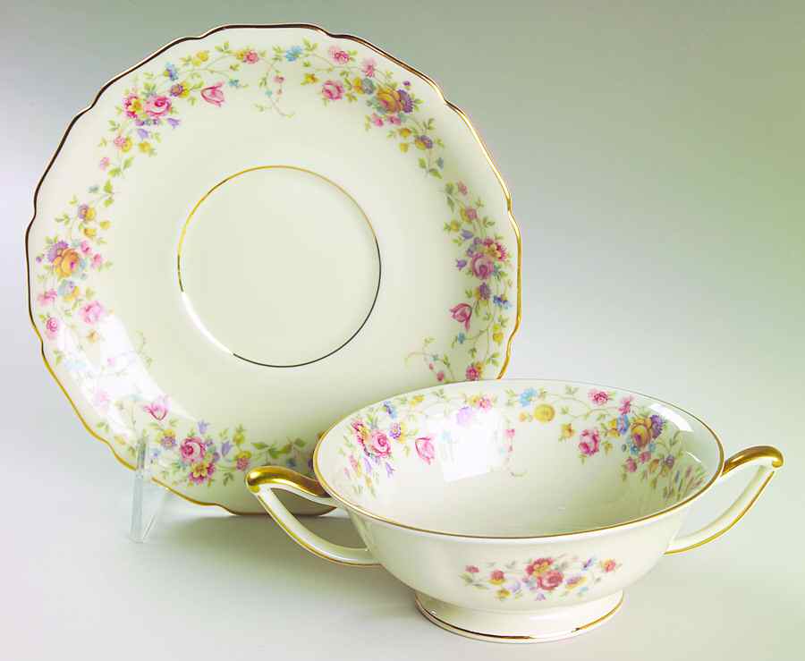 La Salle Footed Cream Soup Bowl & Saucer Set by Thomas-1