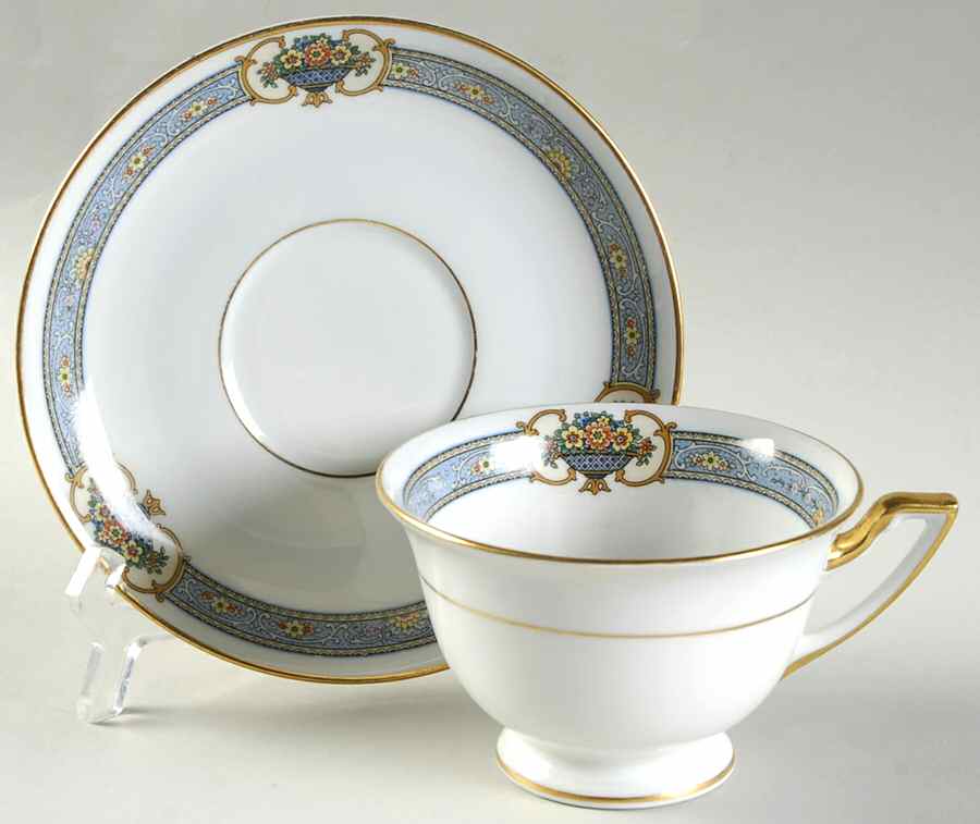 Madison (White Rim) Footed Cup & Saucer Set by Thomas-1