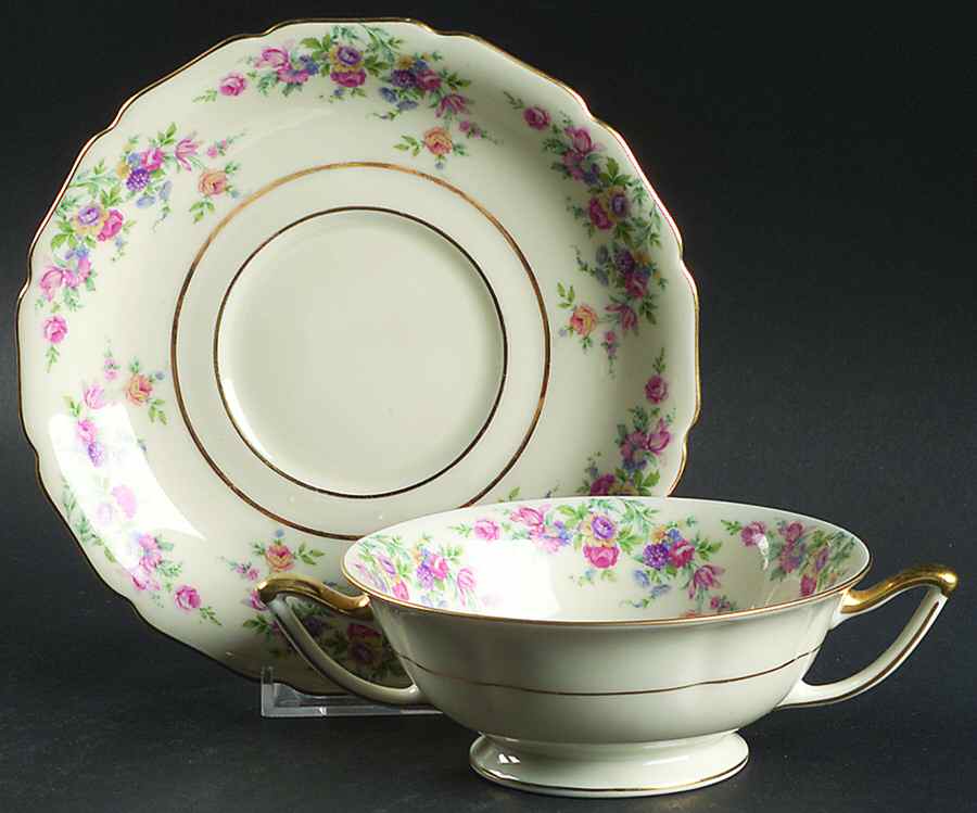 Mayfair Footed Cream Soup Bowl & Saucer Set by Thomas-1