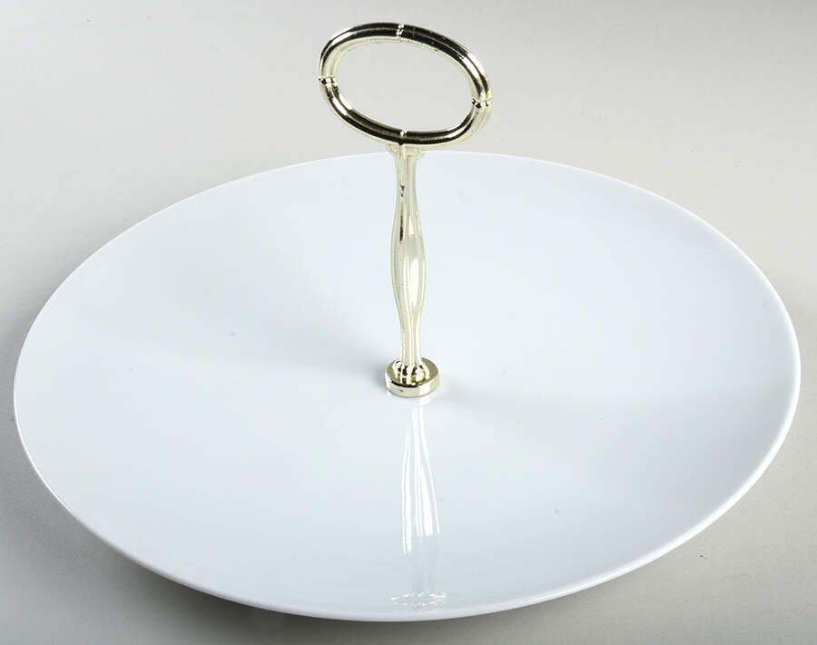 Medaillon White Round Serving Plate with Center Handle (Dp) Hc by Thomas-1