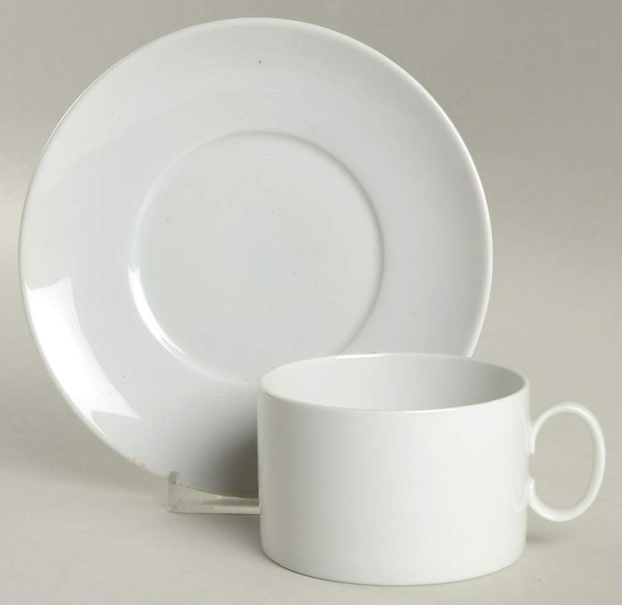 Medaillon White Flat Cup & Saucer Set by Thomas-1