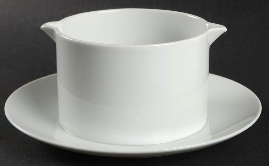 Medaillon White Round Gravy Boat/Attached Underplate by Thomas-1