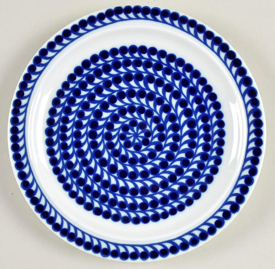 Mermaid (Cobalt Blue & White) Salad Plate by Thomas-1
