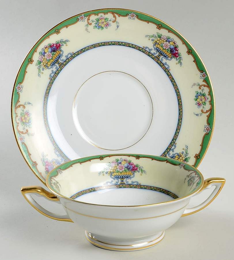 The Orchard Footed Cream Soup Bowl & Saucer Set by Thomas-1