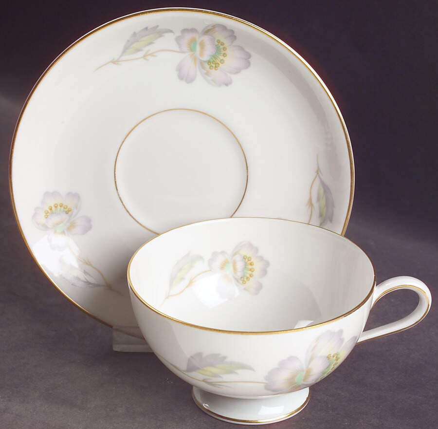 Pastel Poppy (Smooth) Footed Cup & Saucer Set by Thomas-1