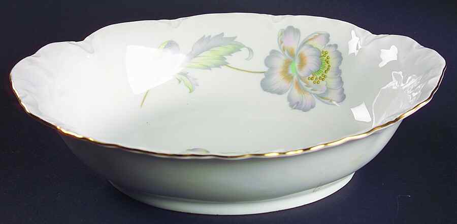 Pastel Poppy (Scallop) 9" Oval Vegetable Bowl by Thomas-1