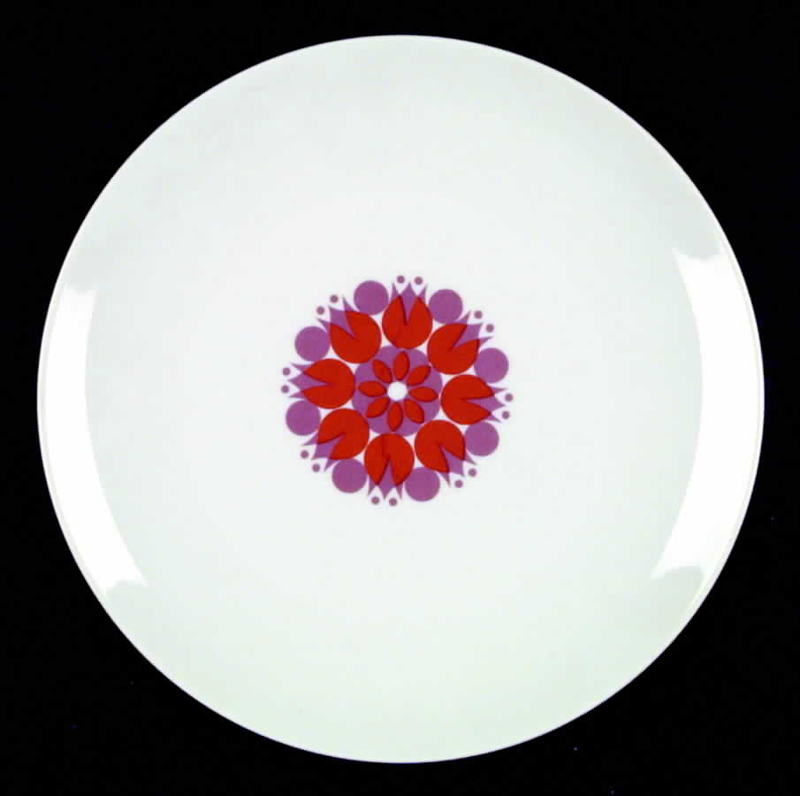 Pinwheel Red Mauve Dinner Plate by Thomas-1