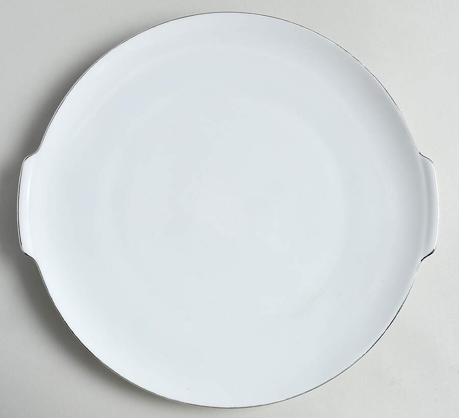 PLATINUM BAND (COUPE) Handled Cake Plate by Thomas-1