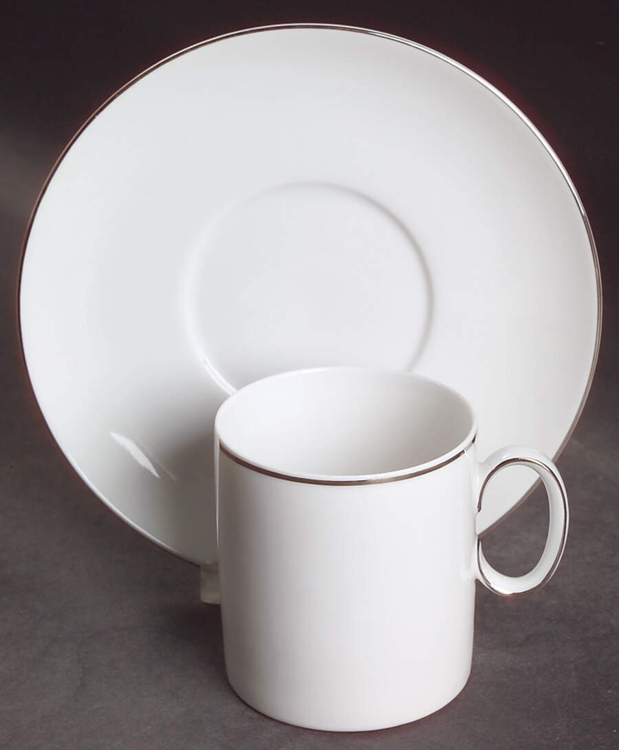 PLATINUM BAND (COUPE) Flat Cup & Saucer Set by Thomas-1