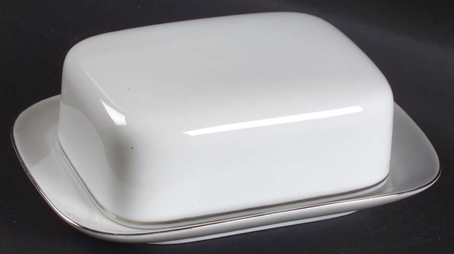 PLATINUM BAND (COUPE) Square Covered Butter by Thomas-1