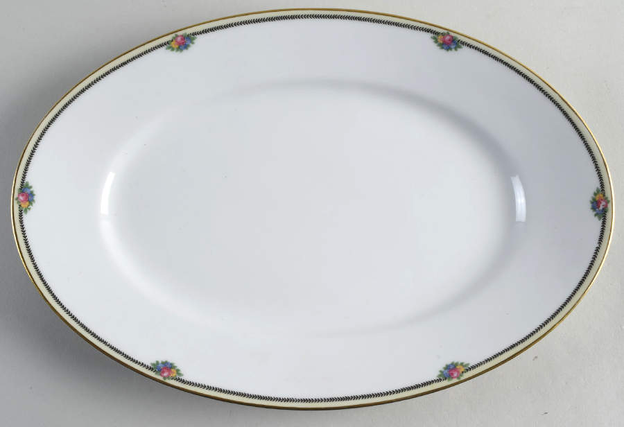 Rose Point 12" Oval Serving Platter by Thomas-1