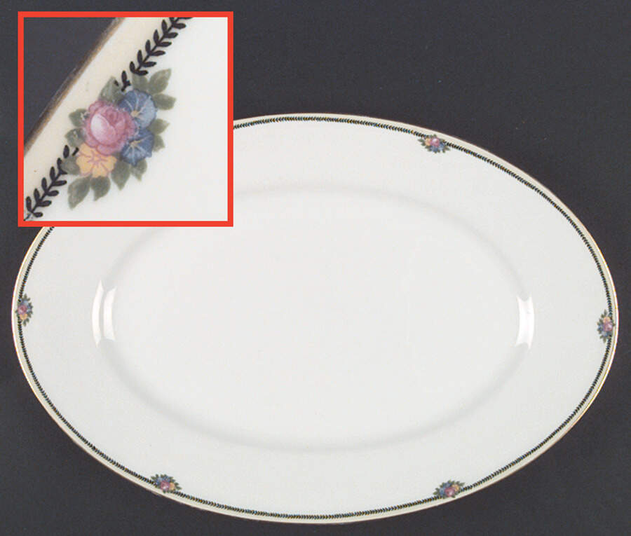 Rose Point 14" Oval Serving Platter by Thomas-1