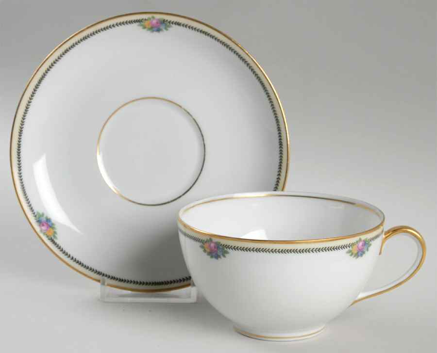 Rose Point Flat Cup & Saucer Set by Thomas-1
