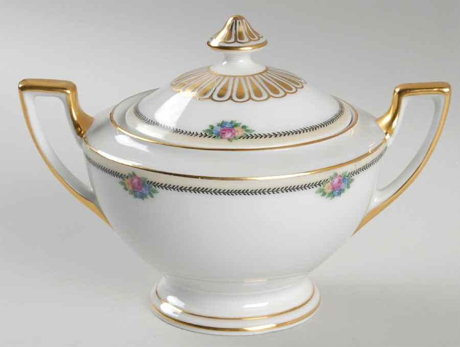 Rose Point Sugar Bowl & Lid by Thomas-1