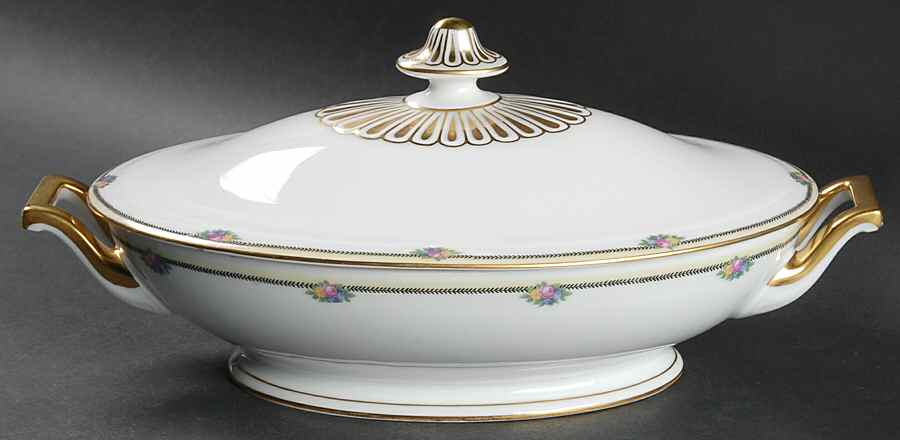 Rose Point Oval Covered Vegetable by Thomas-1