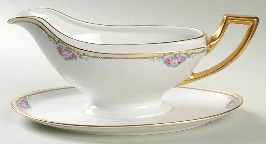 Roseland Gravy Boat with Attached Underplate by Thomas-1