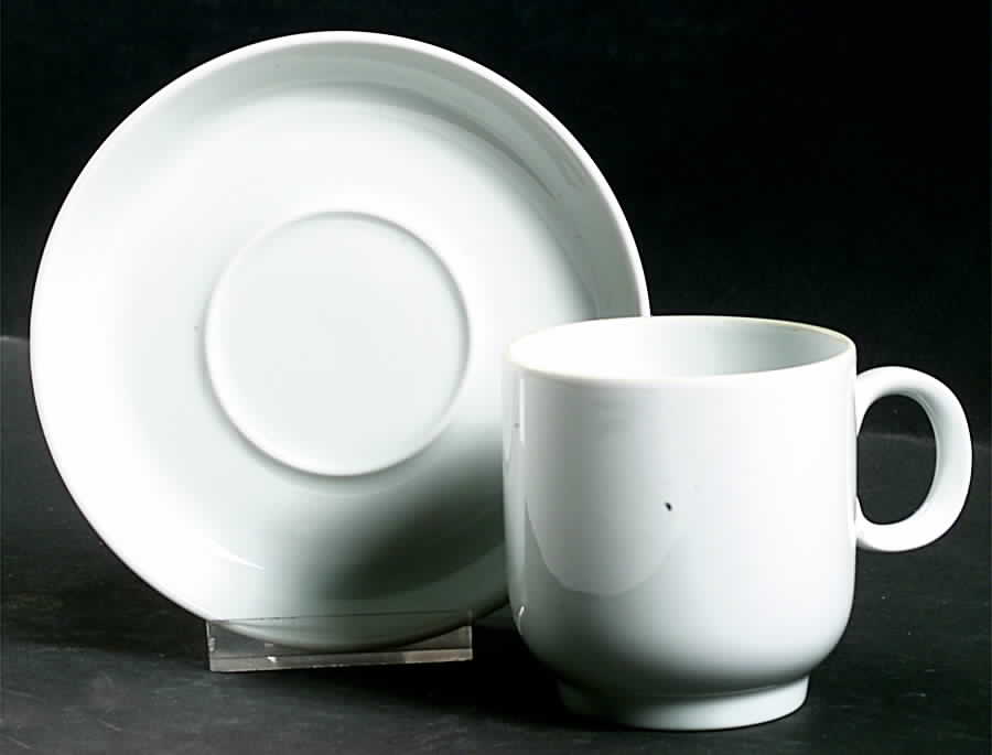 Scandic White Flat Cup & Saucer Set by Thomas-1