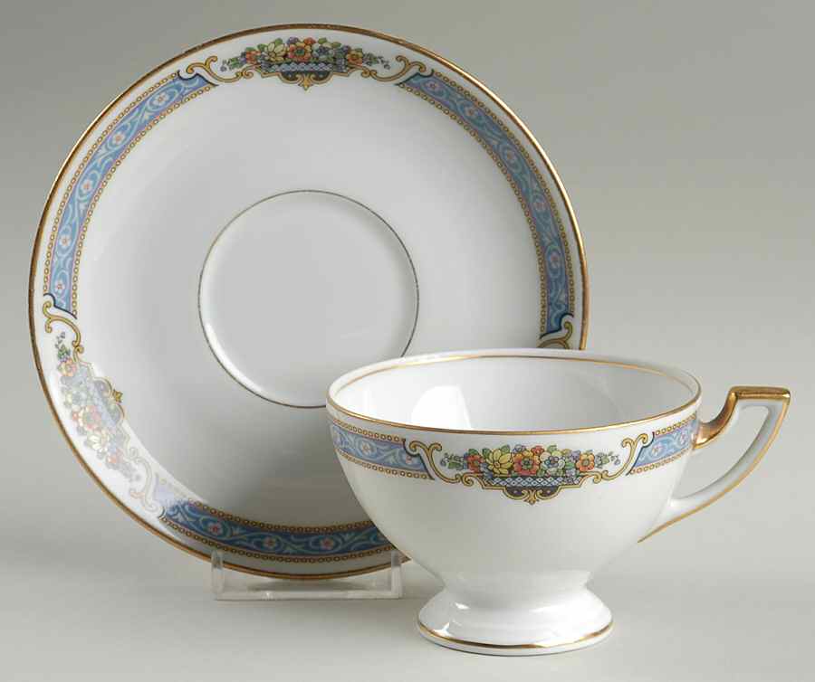 Sicily (White Background) Footed Cup & Saucer Set by Thomas-1