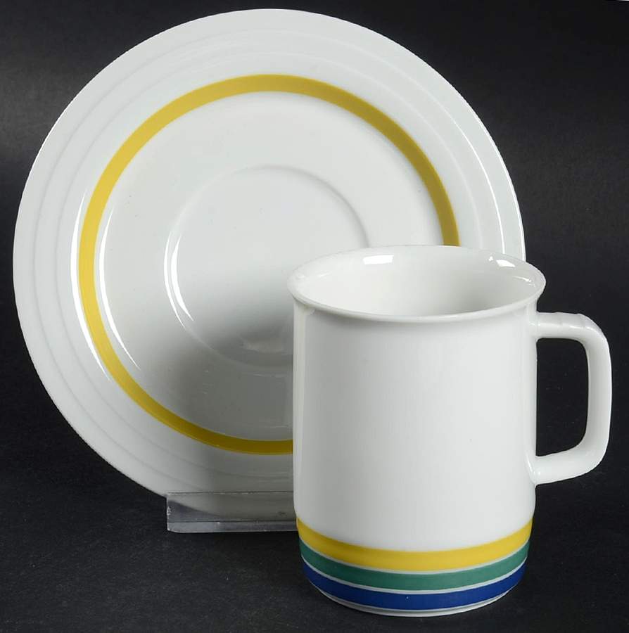 Tricolor Flat Cup & Saucer Set by Thomas-1