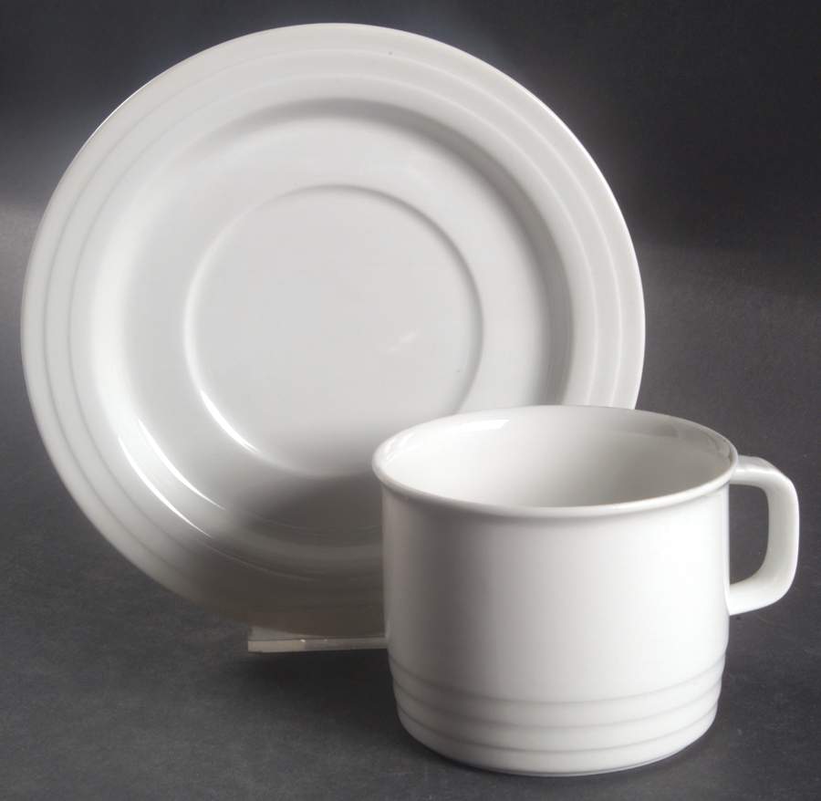 Trio White Flat Cup & Saucer Set by Thomas-1