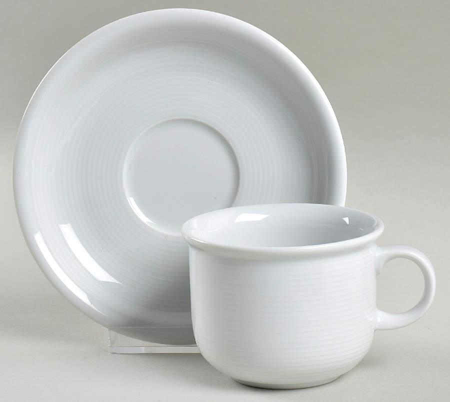 Trend White Flat Cup & Saucer Set by Thomas-1