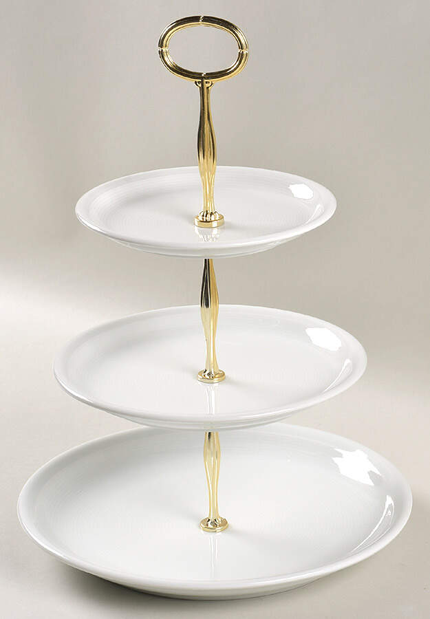 Trend White 13 7/8"-14 1/4" 3-Tiered Serving Tray(DP,SP,BB) HC by Thomas-1