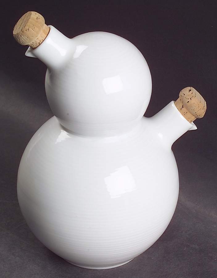 Trend White Attached Oil and Vinegar with Cork Stoppers by Thomas-1