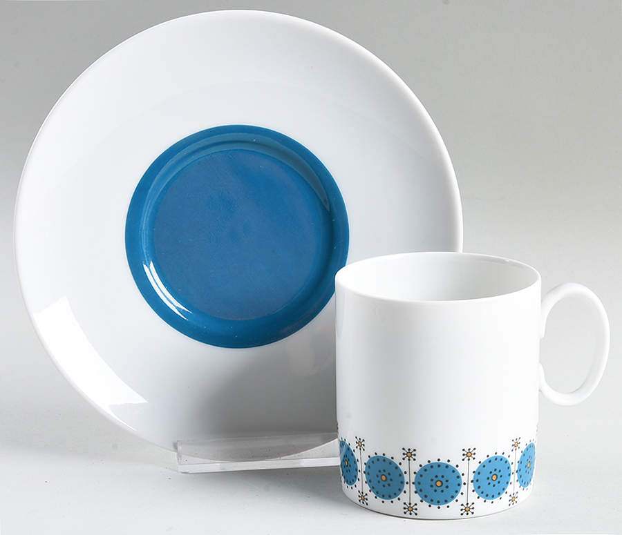 Turquoise Flat Cup & Saucer Set by Thomas-1