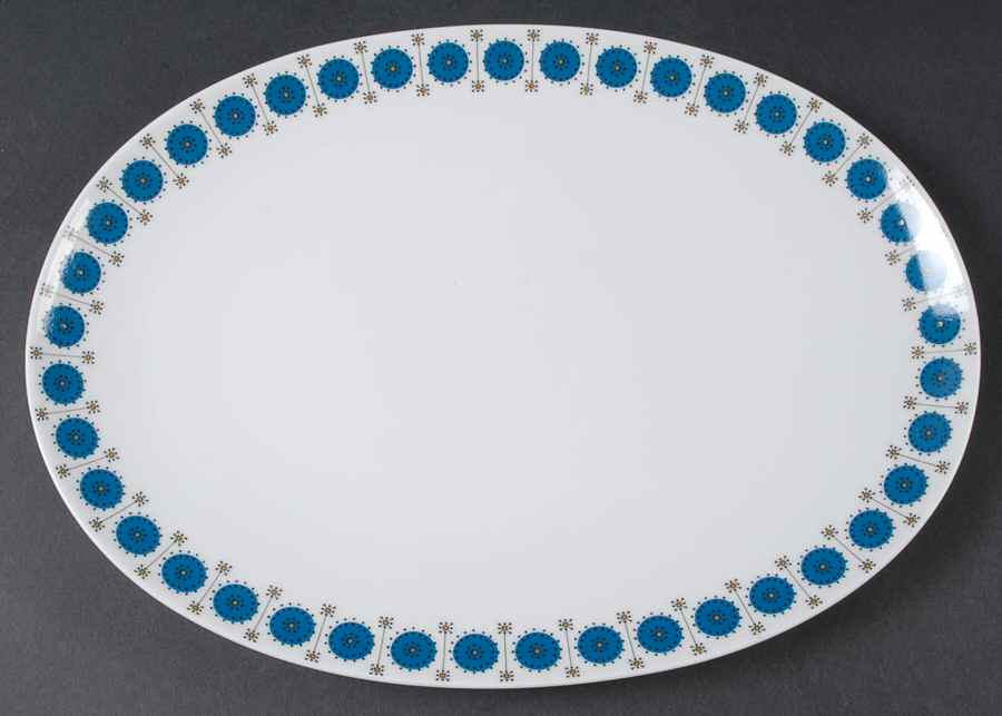 Turquoise 13" Oval Serving Platter by Thomas-1