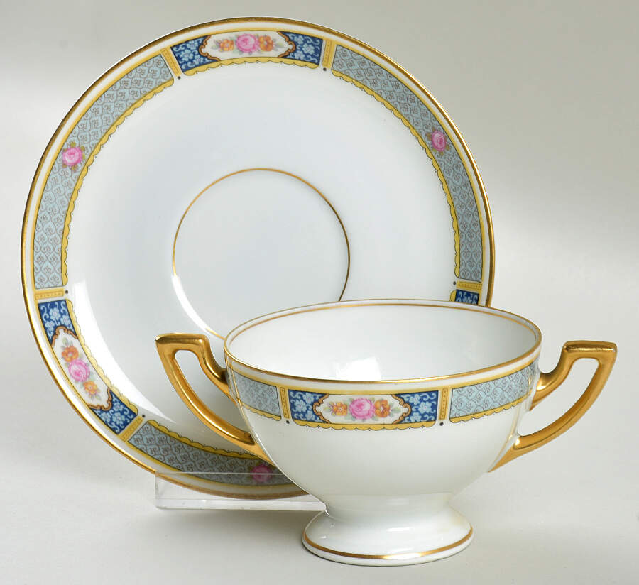 Wales (All White, No Verge) Bouillon Cup & Saucer by Thomas-1