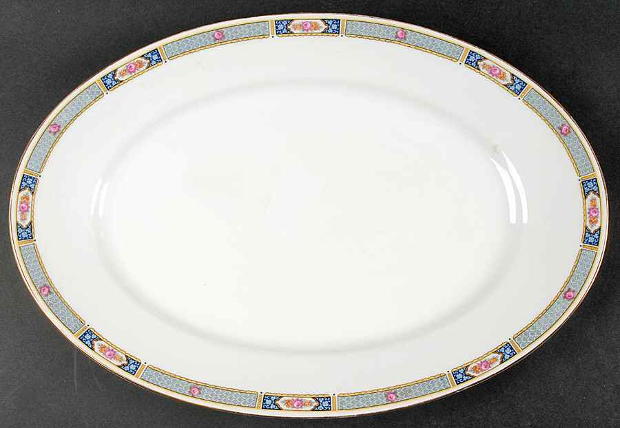 Wales (All White, No Verge) 16" Oval Serving Platter by Thomas-1